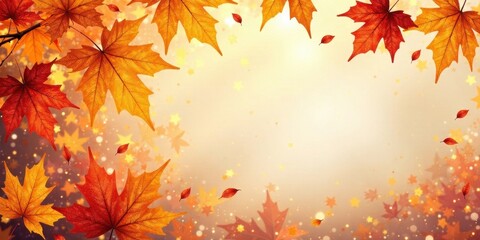 Autumnal foliage background with vibrant colors and a soft glow, perfect for seasonal designs and celebrations.