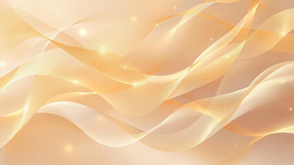 Obraz premium Luxurious Abstract Golden Waves with Flowing Curves and Swirling Texture in Yellow and Orange