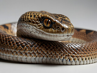 Obraz premium close up of snake on white background , wildlife snake, reptile snake
