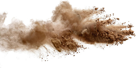 Dramatic Brown Dust Explosion Cloud Soil Particles Texture Background