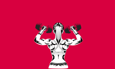 Gym Girl Vector Design.