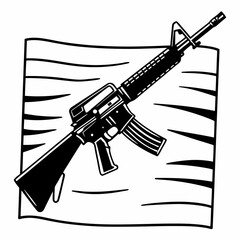 M16 Rifle: Iconic assault rifle, used by US military since Vietnam.
