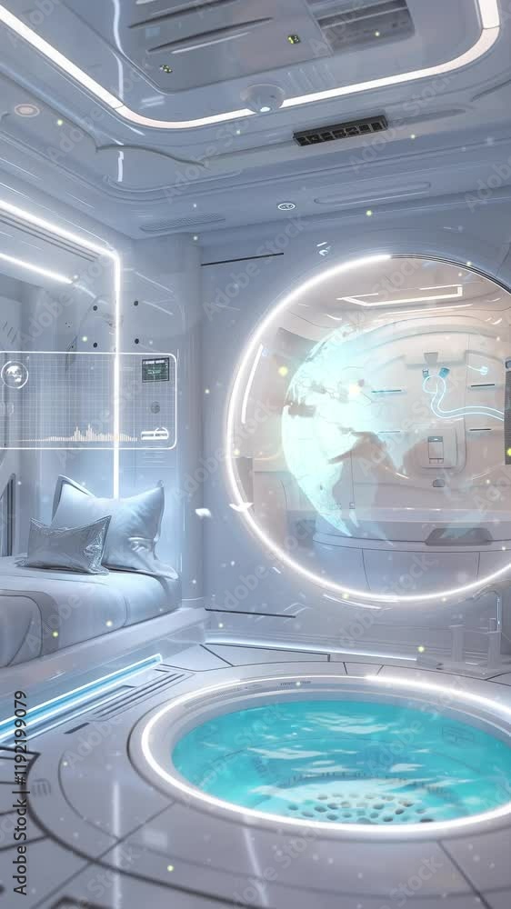 Canvas Prints galactic escape unwind in a state of the art space station seamless looping overlay 4k virtual video