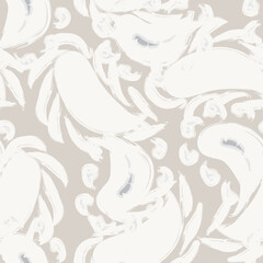 Neutral Colour Paisley abstract Seamless Pattern Design