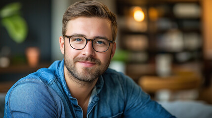 Obraz premium Professional man with glasses for corporate and creative content