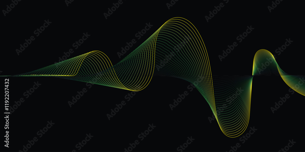 Poster wave flowing liquid line abstract background. black and white vector design 3d lines in perspective,