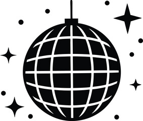 Disco Ball silhouette icon,disco Ball flat vector design