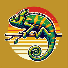 chameleon cartoon illustration