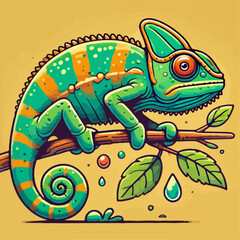 chameleon on a branch