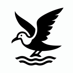 Obraz premium very simple flat and minimalist Albatross silhouette in black on a white background