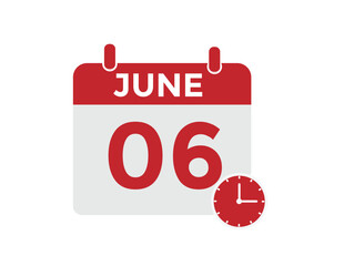 June 6 - Daily Calendar Icon with day of month
