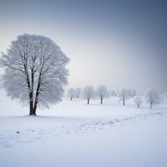 Fototapeta premium Winter snow landscape isolated