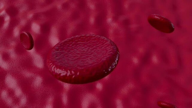 A bunch of red blood cells are flying through the air.