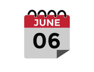 June 6 - Daily Calendar Icon with day of month
