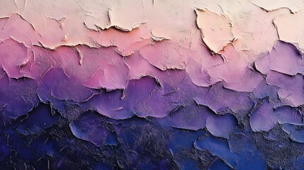 Fototapeta premium Abstract Purple and Pink Textured Landscape Painting