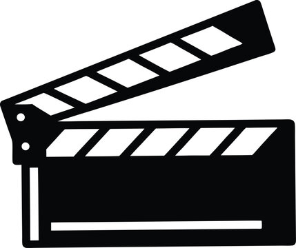 recommend clip art: Movie clapperboard silhouette,Movie clapperboard  flat vector icon