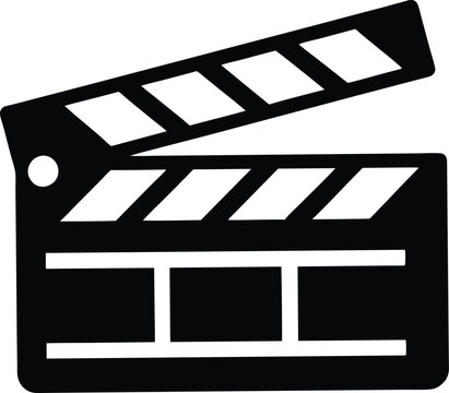 recommend clip art: Movie clapperboard silhouette,Movie clapperboard  flat vector icon