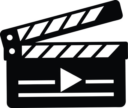 recommend clip art: Movie clapperboard silhouette,Movie clapperboard  flat vector icon