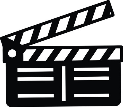 recommend clip art: Movie clapperboard silhouette,Movie clapperboard  flat vector icon