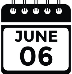 June 6 - Daily Calendar Icon with day of month
