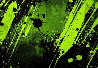 Vibrant Green Splatter Paint Texture Background for Graphic Design