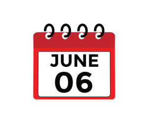 June 6 - Daily Calendar Icon with day of month
