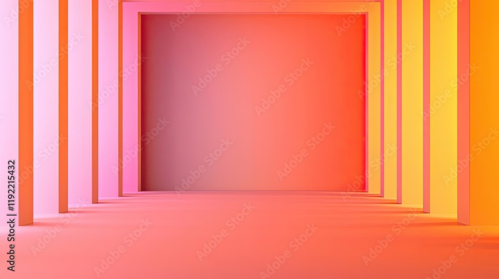 Poster symmetry gradient idea. abstract space with vibrant colors creating a modern and artistic perspectiv