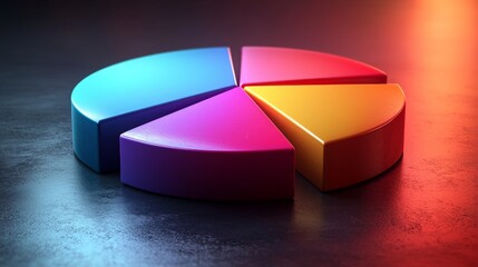 Obraz premium a pie chart with vibrant colorful segments