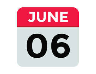 June 6 - Daily Calendar Icon with day of month
