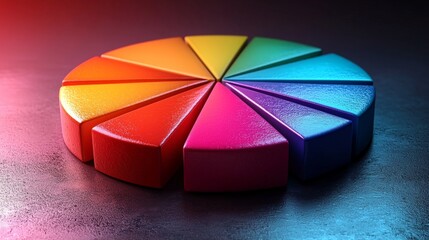 a pie chart with vibrant colorful segments