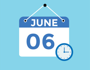 June 6 - Daily Calendar Icon with day of month
