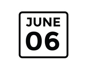June 6 - Daily Calendar Icon with day of month
