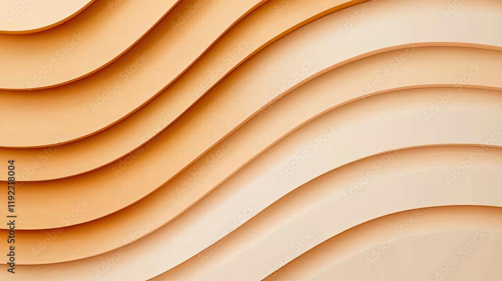 Poster symmetry gradient idea. abstract wavy background in soft peach tones, perfect for modern design proj