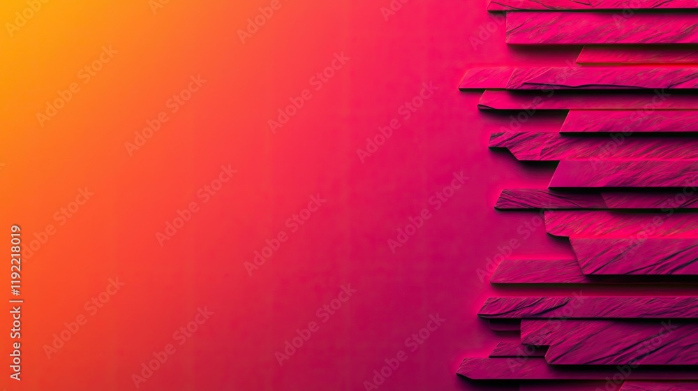Poster vivid gradient concept. vibrant pink and orange gradient background with textured layered design ele