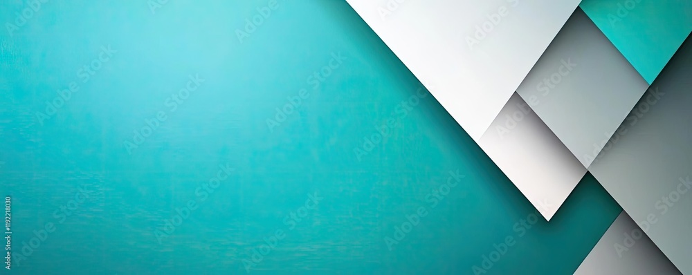 Poster symmetry gradient idea. abstract layered design in teal and white with clean geometric shapes and sm