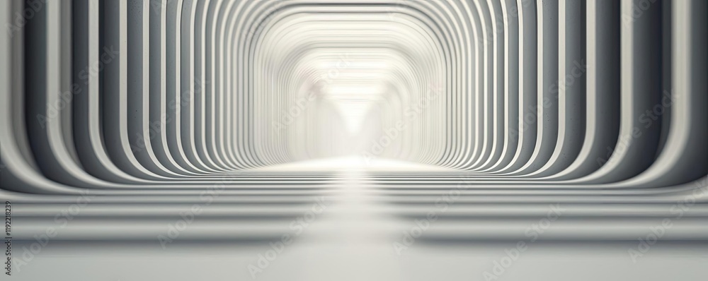 Poster minimal symmetry concept. a modern architectural tunnel with soft lighting and minimalistic design.