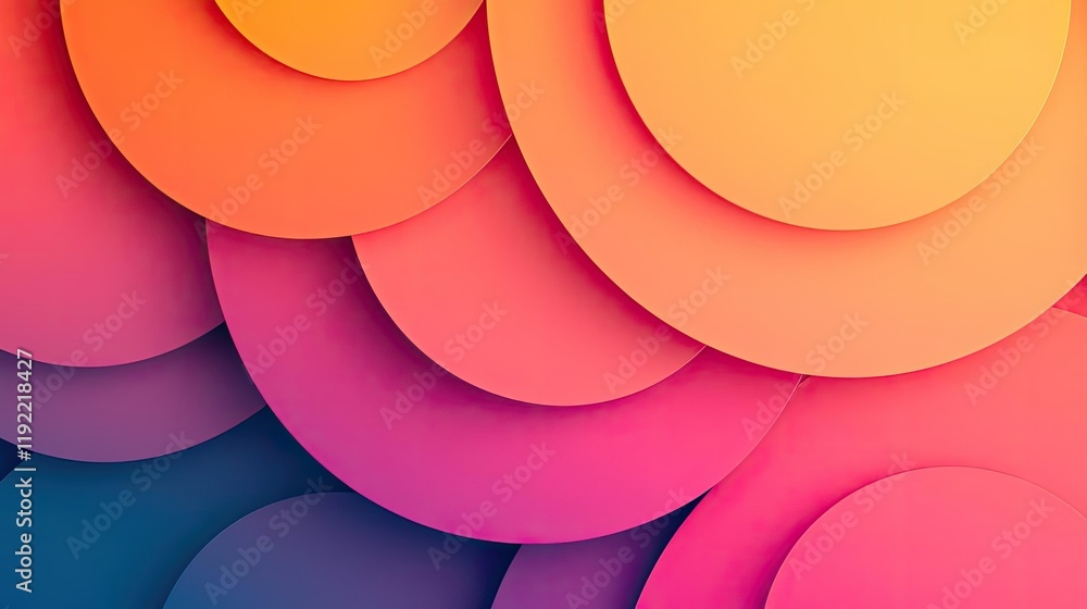 Poster vivid gradient concept. colorful abstract circles creating a vibrant and modern digital background d