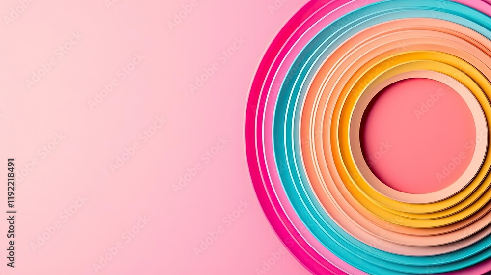 Poster vivid gradient concept. colorful circular layers create a vibrant and playful background for creativ