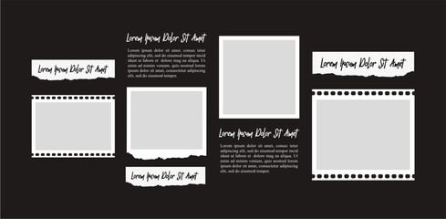 Pictures or photos frame collage layout abstract photo frames and digital photo wall template