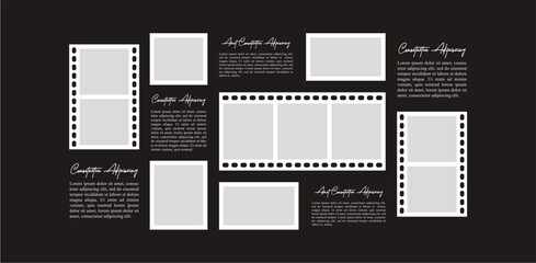 Pictures or photos frame collage layout abstract photo frames and digital photo wall template