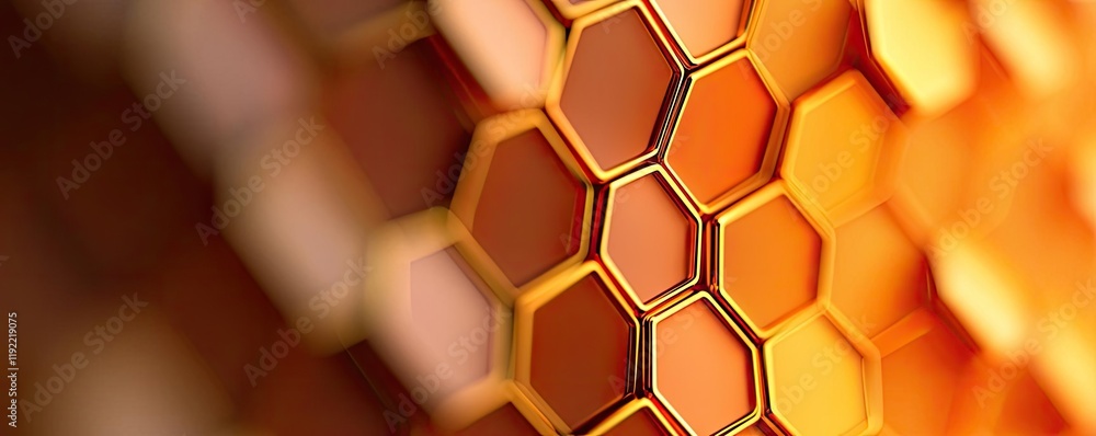 Poster symmetry gradient idea. close-up of a honeycomb structure showcasing intricate hexagonal patterns.