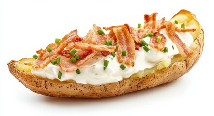 Baked Potato with Bacon Sour Cream and Chives Recipe