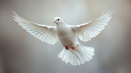 Obraz premium White Dove in Flight: A Symbol of Peace and Hope