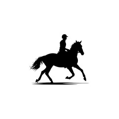 Dynamic Horseback Riding Silhouette. horse and rider