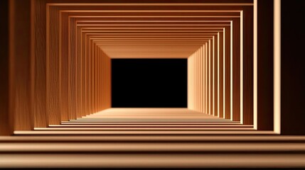 Fototapeta premium Minimal symmetry concept. Abstract view of a structured tunnel creating a sense of depth and perspective.