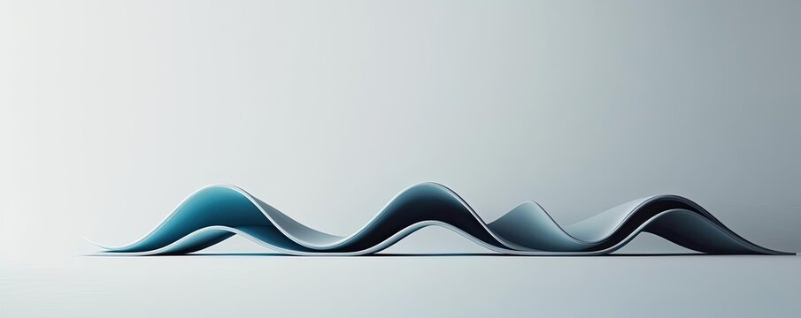Symmetry gradient idea. Abstract design featuring wavy forms with soft gradients in a minimalist setting.