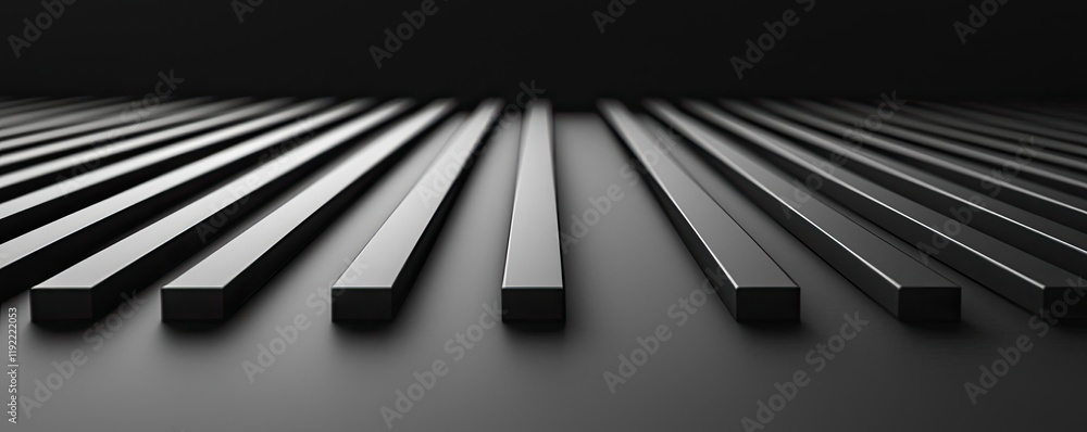 Poster minimal symmetry concept. minimalist black parallel lines forming a smooth, sleek surface for design