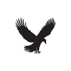 Obraz premium Majestic Soaring Eagle Silhouette - Symbol of Freedom and Power. eagle in the sky. eagle, bird, raptor, bird of prey, flying, wings, soar, freedom and power etc.