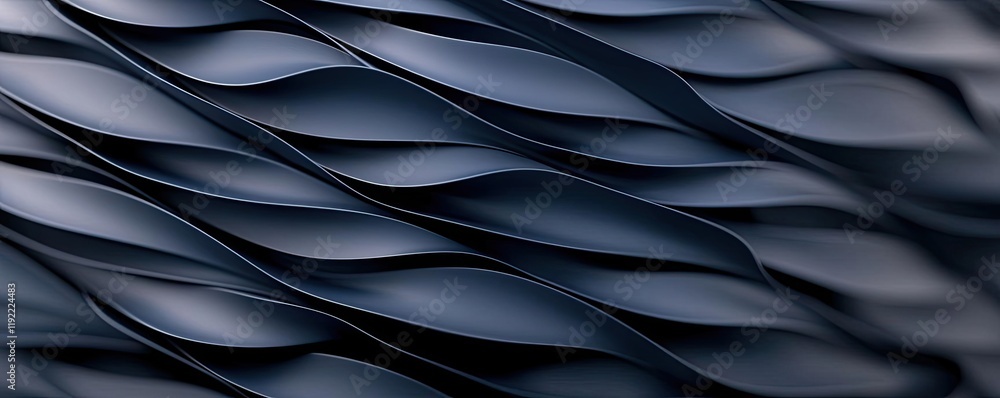 Poster symmetry gradient idea. abstract close-up of layered waves in a dark texture, perfect for design bac