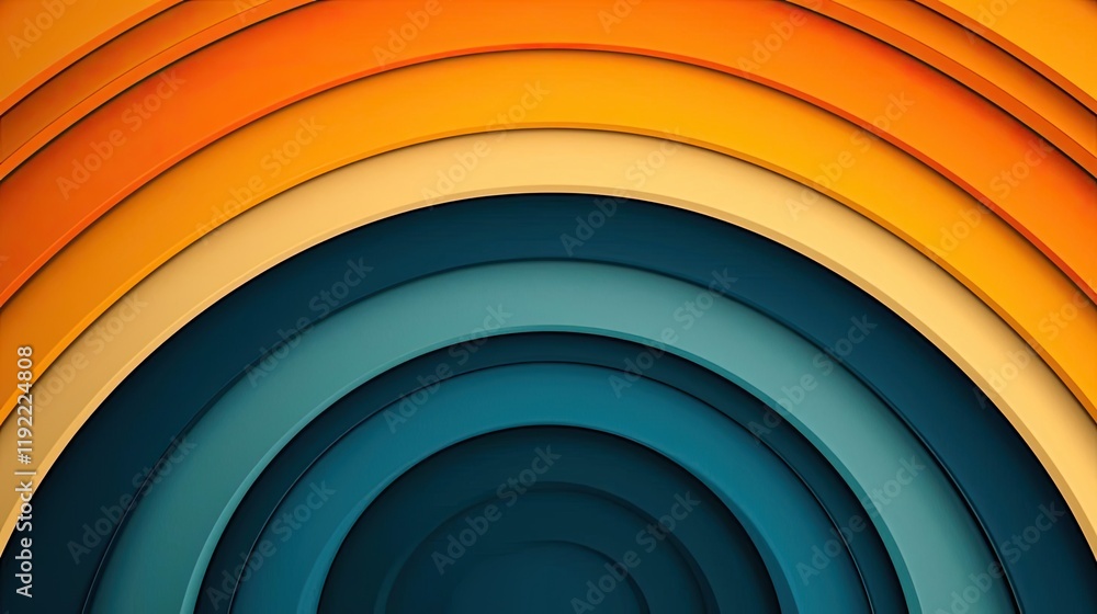 Poster vivid gradient concept. abstract layered circles in warm tones create a vibrant and modern visual ef